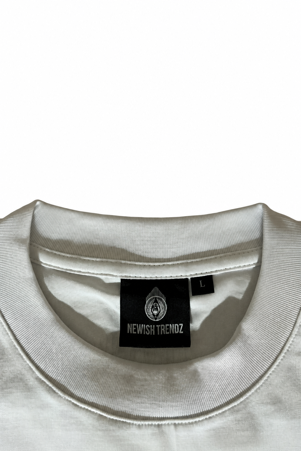 NewishTrendz white T-shirt, label detail